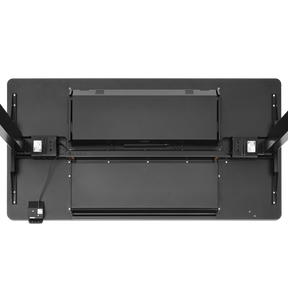 Hexcal standing desk modular system, featuring the Under Desk Drawer for storage and Cable Management Tray for a tidy setup.